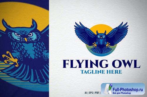 Flying Owl Mascot Logo Design