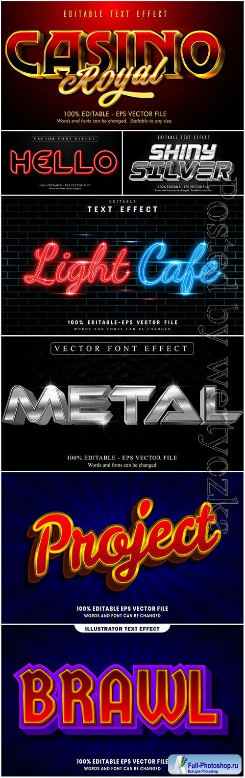 Vector text effect in style 3d