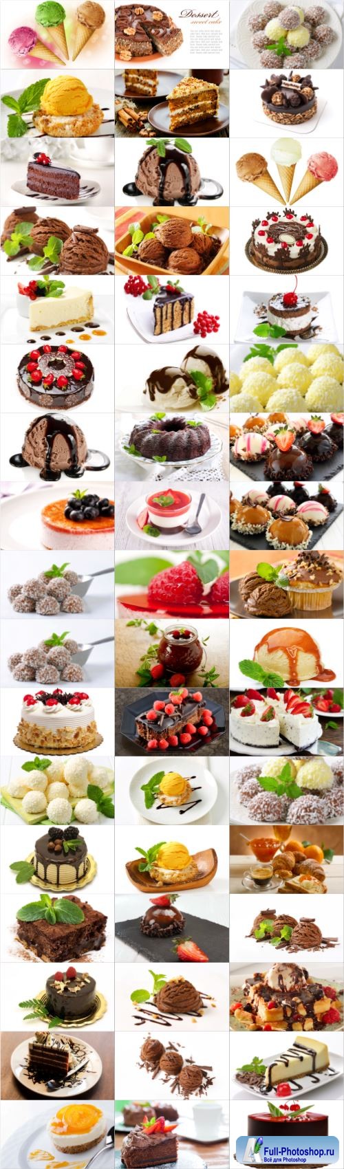 Desserts large selection stock photos