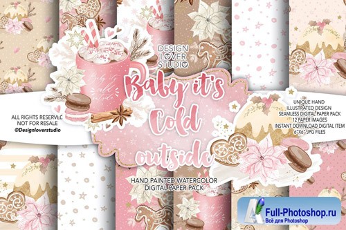 Baby its cold outside digital paper pack